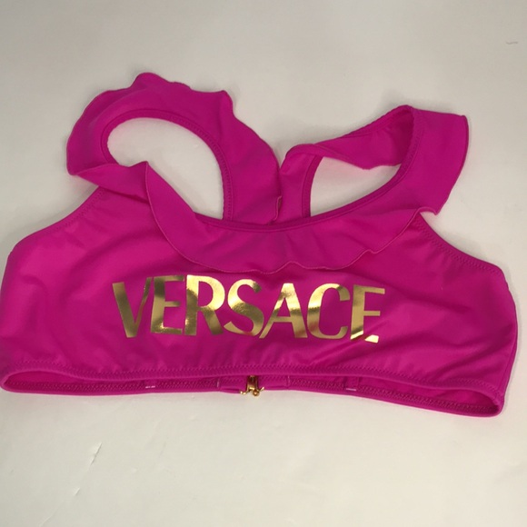 New Authentic VERSACE KIDS Logo ruffle-trimmed 👙 Bikini - Picture 8 of 13